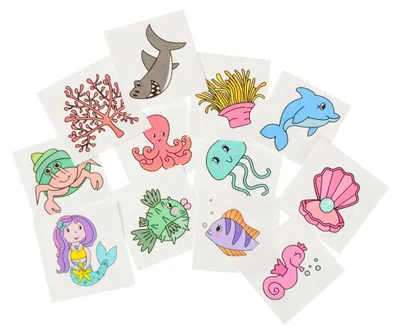 Immagine prodotto di Duckiez tatuaggi animali marini, 12 pezzi.