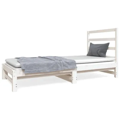 Zdjęcie produktu dla VidaXL 3124748, sofa rozkładana, Biały, Drewno sosnowe, 1955 mm, 950 mm, 300 mm