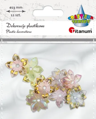 Produktbild von Plastikdekorationen Blumen 23 mm 12 Stück Titanum