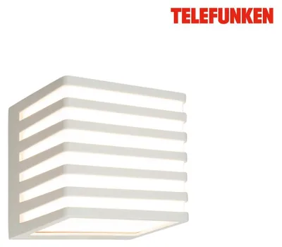 Image de Telefunken LED Lampe murale, protection contre les éclaboussures et la poussière, on/off, gris clair, dimensions : 11 x 11 x 11 cm