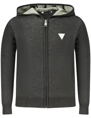Image de Pull pour enfant, style moderne, couleur noire - T-shirt à manches longues avec capuche et logo
