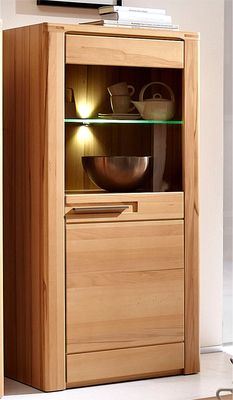 Vitrine Standvitrine Holzvitrine Glasvitrine Vitrinenschrank "Nature Plus III" rechts