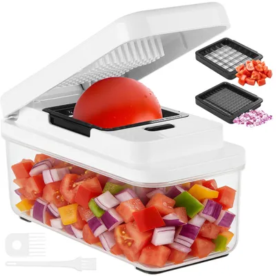Gemüseschneider mit 2 Klingen, manuell, für Tomaten, Zwiebeln, Karotten
