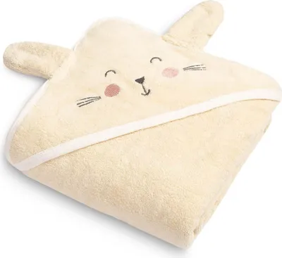 Immagine prodotto di SENSILLO - Asciugamano da bagno con cappuccio poncho bambino con cappuccio - 90x90cm - 100% cotone - Ecru