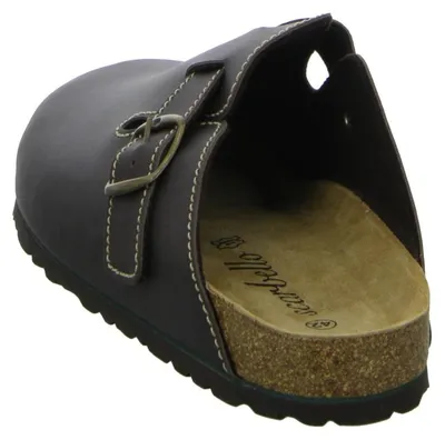 Produktbild von Bio Clog Braun mit verstellbarer Schnalle, weicher Fußbettung und Lederdecksohle