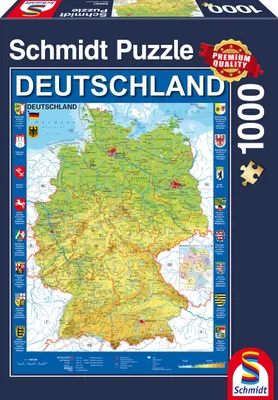 Obrázek produktu pro Schmidt Spiele Landkarte Deutschlandkarte, puzzle, 1000 dílků, skládačka, puzzle hra, 58287