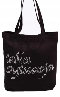 Obrázek produktu pro Bavlněná nákupní taška Allbag 38x42 cm černá s kamínky
