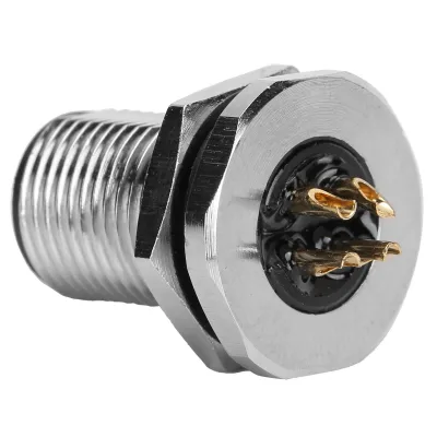 Produktbild von Panelowe złącze gniazdowe, 4-stykowe złącze wtykowe, wodoodporne złącze F2 M12, 4-stykowy adapter wtykowy, złącze gniazdowe, panelowa wtyczka gniazdowa