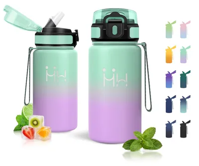 Obrázek produktu pro Nerezová láhev na pití o objemu 500 ml, bez BPA, termoska s brčkem, vhodná pro sycené nápoje