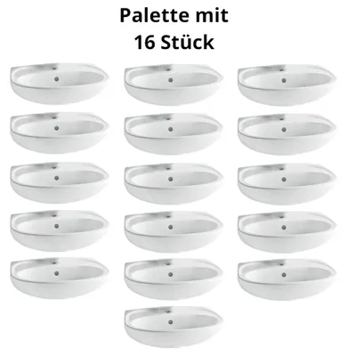 Produktbild von 16x Vitra Norm Waschbecken 60cm mit Hygiene Glasur weiß Bad Keramik Palette