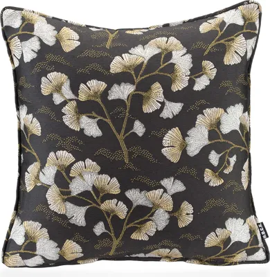 Produktbild von H.O.C.K. Gingko Kissen mit Keder 45x45cm schwarz gold