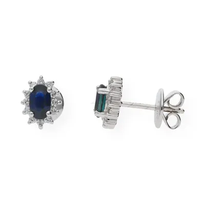 Produktbild von Ohrstecker Weißgold 585 Saphir und Brillant JL10-06-0242 JuwelmaLux