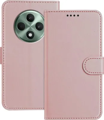 Zdjęcie produktu dla Etui do Oppo Reno12 F/Reno12 FS - Etui portfelowe Phonesta Smooth Skin z odpinanym paskiem - Różowe złoto