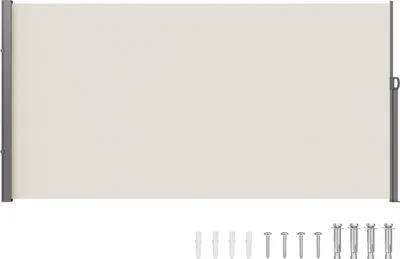 Immagine prodotto di Tenda da sole laterale VEVOR 180 x 350 cm Tenda da sole a parete laterale in tessuto di poliestere da 180 g/m² con rivestimento inPoliuretanoTenda da sole a scomparsa con meccanismo a molla Schermo privacy per balconi Pazienti Beige