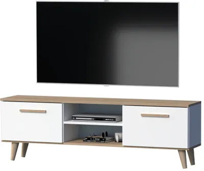 Produktbild von TV-Schrank Kommode Sindi2 Weiß Matt Skandinavischer Stil 160 cm