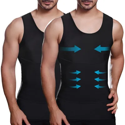 Productafbeelding van Lgtfy Heren buikweg corrigerende body shaper, vest, compressietruien voor gynaecomastie, buikcorrectie