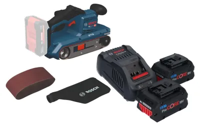 Immagine prodotto di Levigatrice a nastro a batteria Bosch GBS 18V-75 18 V 76 x 533 mm Brushless + 2 batterie ProCORE da 5,5 Ah + caricabatterie