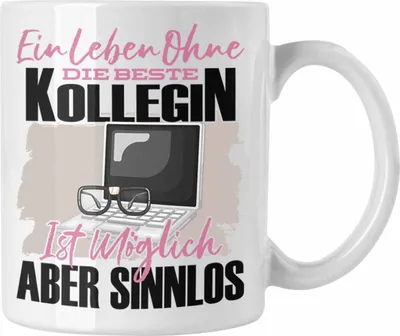 Produktbild von Trendation - Die Beste Kollegin Tasse Geschenkidee Lustiger Spruch Arbeitskollegin Geschenk (Weiß)
