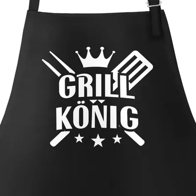Produktbild von Herren Grillschürze Grillkönig Schürze für Männer Krone Moonworks® schwarz unisize