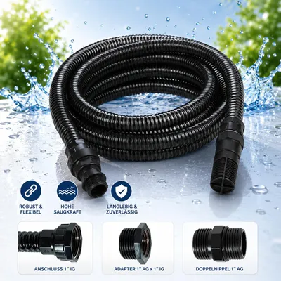Produktbild von Güde Saugschlauch f. Gartenpumpe 4 m Anschluss 42 mm, 1 1/4 Zoll + Filterkorb