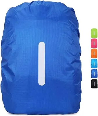 Produktbild von Famanu Rucksackhülle Wasserfest - Azu Blau, Reflektierend, Für Rucksäcke 26-40 Liter
