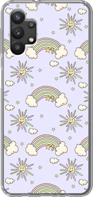 Produktbild von MuchoWow® Handyhülle Schutzhülle Hülle für Telefoonhoesje Samsung Galaxy A32 5G Mädchen - Regenbogen - Sonne - Muster - Mädchen - Kinder - Kinder - Kind Silikon Softcase Handy Hülle - Softcase