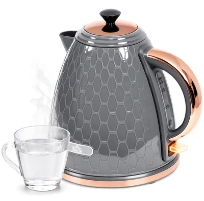 Produktbild von HOMCOM Wasserkocher 1,7L BPA-Frei 2200 W mit 360°-Sockel, Kalkfilter, Grau