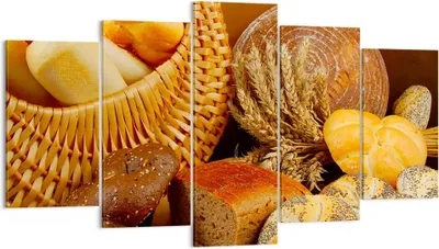 Produktbild von Bild auf Leinwand - Leinwandbild - Bäckerei Brot Essen - 160x85cm - Wand Bild - Wanddeko - Leinwanddruck - Bilder - Kunstdruck - Wanddekoration - Leinwand bilder - Wandkunst - EA160x85-2309