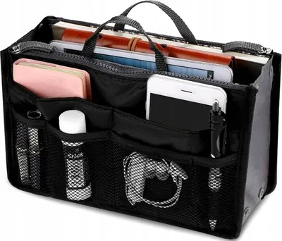 Produktbild von Handtaschen-Organizer - Perfekte Organisation für unterwegs - Tasche-in-Tasche - Flexibel und elegant - Schwarz - Stressfreies Reisen