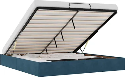Obrázok produktu pre vidaXL Osmanská posteľ bez matraca tmavomodrá 160x200 cm zamat