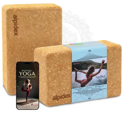 Produktbild von Yogablock Yogablöcke Balanceblock - 2er Set - Kork - Naturfarben - Rutschfest und hygienisch
