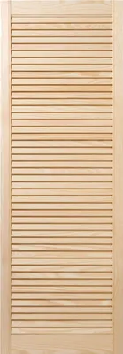 Produktbild von ben+camilla.com Lamellentür Massivholz Kiefer, 140,6 cm H x 49,4 cm B x 2,1 cm T, naturbelassen, offen, Landhausstil, Skandinavisch, Shabby Chic, als Schranktür, Fenster- & Möbelblende (innen)