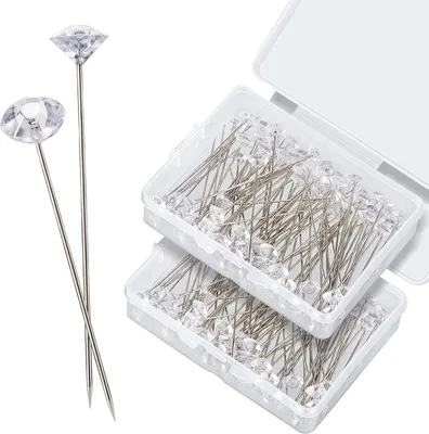 Productafbeelding van Boeket Spelden - Bloemspelden Kristal - Bloemen Decoreren - Diamant Geslepen Kop - 500 Stuks - Helder