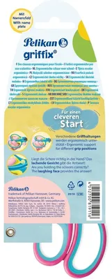 Produktbild von Schulschere griffix rund Rechtshänder LovelyPink Packung mit 5 Stück