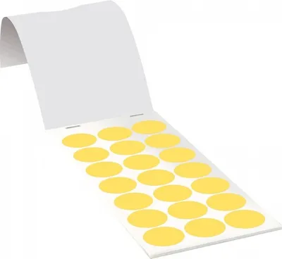 Produktbild von Dreifke® Aufkleber I Markierungspunkt, blanko, gelb, Haftpapier, ablösbar, Ø ...