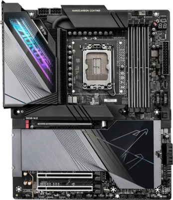 Zdjęcie produktu dla GIGABYTE Z790 AORUS MASTER X, Intel, LGA 1700, Intel® Celeron®, Intel® Core™ i3, Intel® Core™ i5, Intel® Core™ i7, Intel® Core™ i9,..., LGA 1700, 192 GB, DDR5-SDRAM