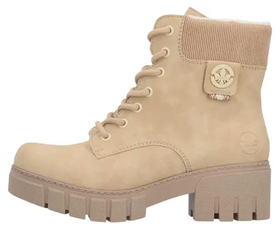 Imagen del producto de Botas de cordones para mujer Rieker, color beige, estilo casual