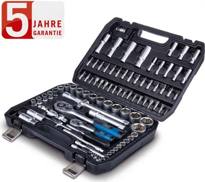 Produktbild von Scheppach Werkzeugkoffer TB97, 94-tlg. Steckschlüssel Einsätze Bits Bitadapter