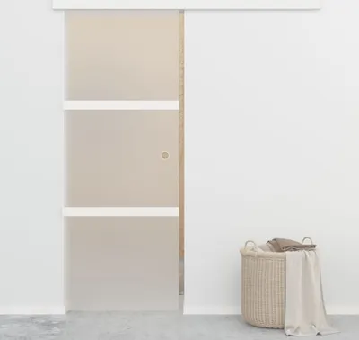 Produktbild von "2026 Promotion" Schiebetür mit weichen Stoppern ESG Glas und Aluminium 76x205 cm - Zimmertüren CC3092