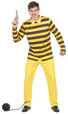 Produktbild von Dalton-Kostüm für Erwachsene Lucky Luke-Lizenzkostüm gelb-schwarz - XL