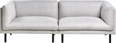 Zdjęcie produktu dla BELIANI Sofa 3-osobowa jasnoszara tapicerowana metalowe nóżki meble do salonu