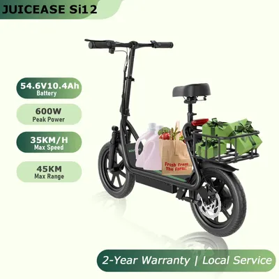 Immagine prodotto di Scooter elettrico - Si12 - Autonomia di 45 km - Potenza massima di 600 W - Batteria al litio da 60 V - Velocità massima di 25 km/h - Pieghevole - A due posti