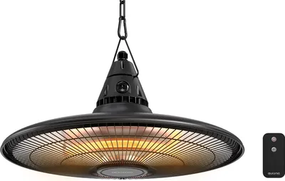 Produktbild von Auronic Terrassenheizstrahler - Infrarotheizung - Hängend - 10m² - Elektrischer Heizstrahler - 1500W - Fernbedienung - Schwarz