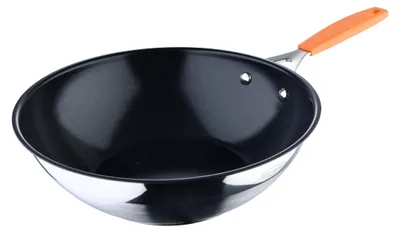 Zdjęcie produktu dla Patelnia Wok o średnicy 28 cm, wykonana z prasowanego aluminium, z powłoką nieprzywierającą
