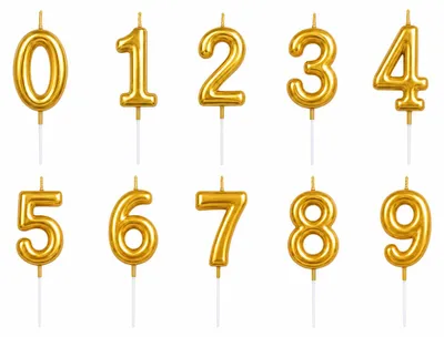 Produktbild von Tortenkerzen Set Zahlen "0-9" Gold mit Picker – Zahlenkerze, KI-generiertes Bild