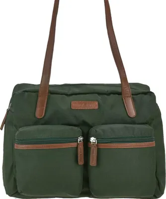 Produktbild von Greenburry Shopper Schultertasche Nylon 35x24cm "Emily" grün