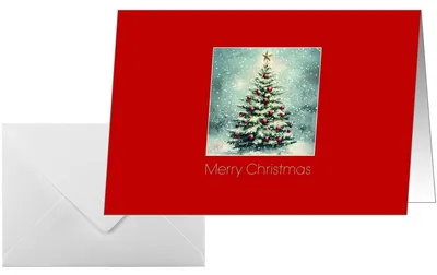 Productafbeelding van Kerstkaart C6, 250g, 25+25 stuks, Classic Kerst, inclusief enveloppen