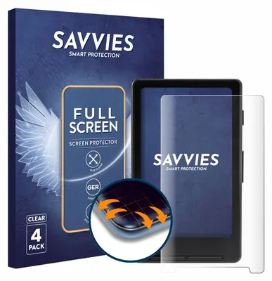 Produktbild von 4x Savvies Fullscreen Schutzfolie für Xteink X4 Displayschutz Folie Fullcover Klar Transparent