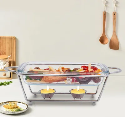 Produktbild von Scheuerschale Speisenwärmer, Scheuerschale, 38 x 18.8 x 12cm Buffet Set Warming Tablett, Buffetserver