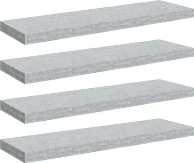 Zdjęcie produktu dla Półki Ścienne, 4 Szt., Szarość Betonu, 80 X 23,5 X 3,8 Cm, Mdf Lumarko!